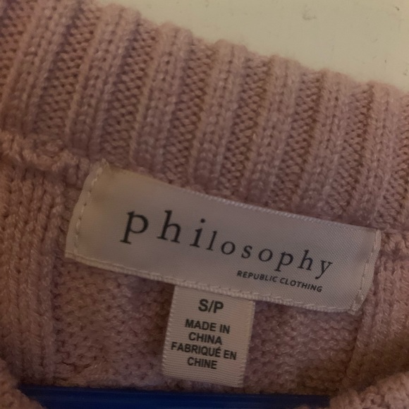 New Philosophy Blush Color Cable Sweater SZ Small Will fit Medium - Picture 5 of 11